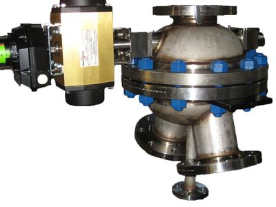 Diverter Valve for coal slurry in gasification plant. Custom design. 4-inch. Actuated.