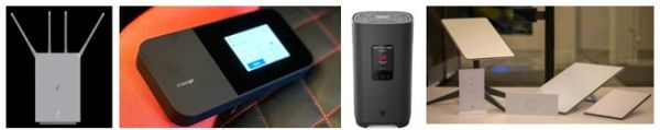 Four different modern tech devices arranged in a row.