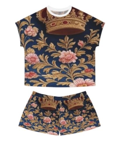 
Floral satin women’s leisure suit