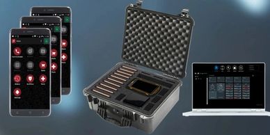 The standalone Pelican suitcase with standalone server, 10-20 secured devices, tablet with MDM . 