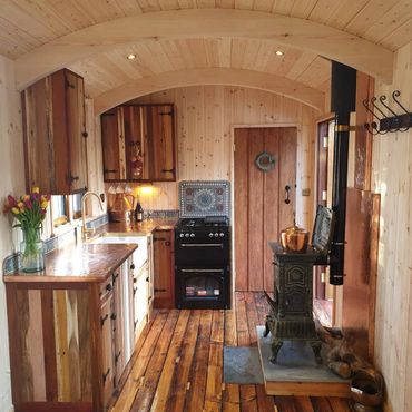 Shepherds hut kitchen