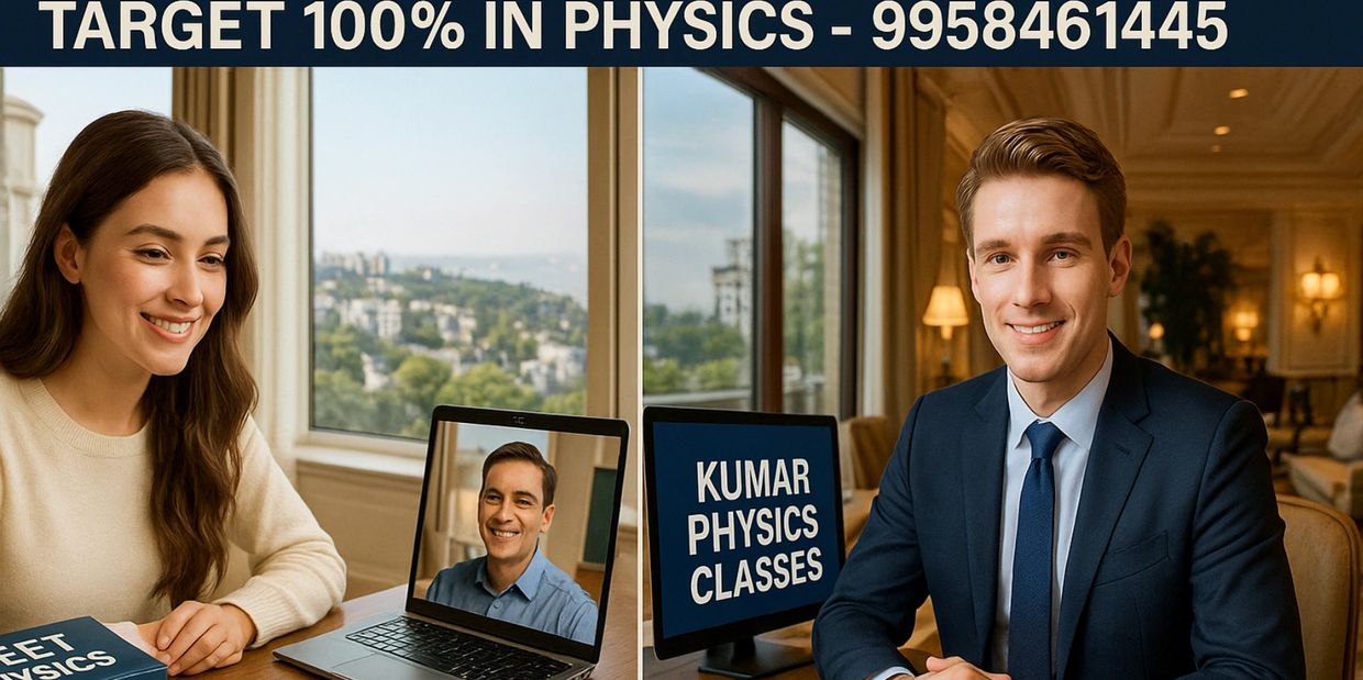A boy and girl attending an online Zoom class with their Physics Tutor, Kumar  physics tutor mumbai