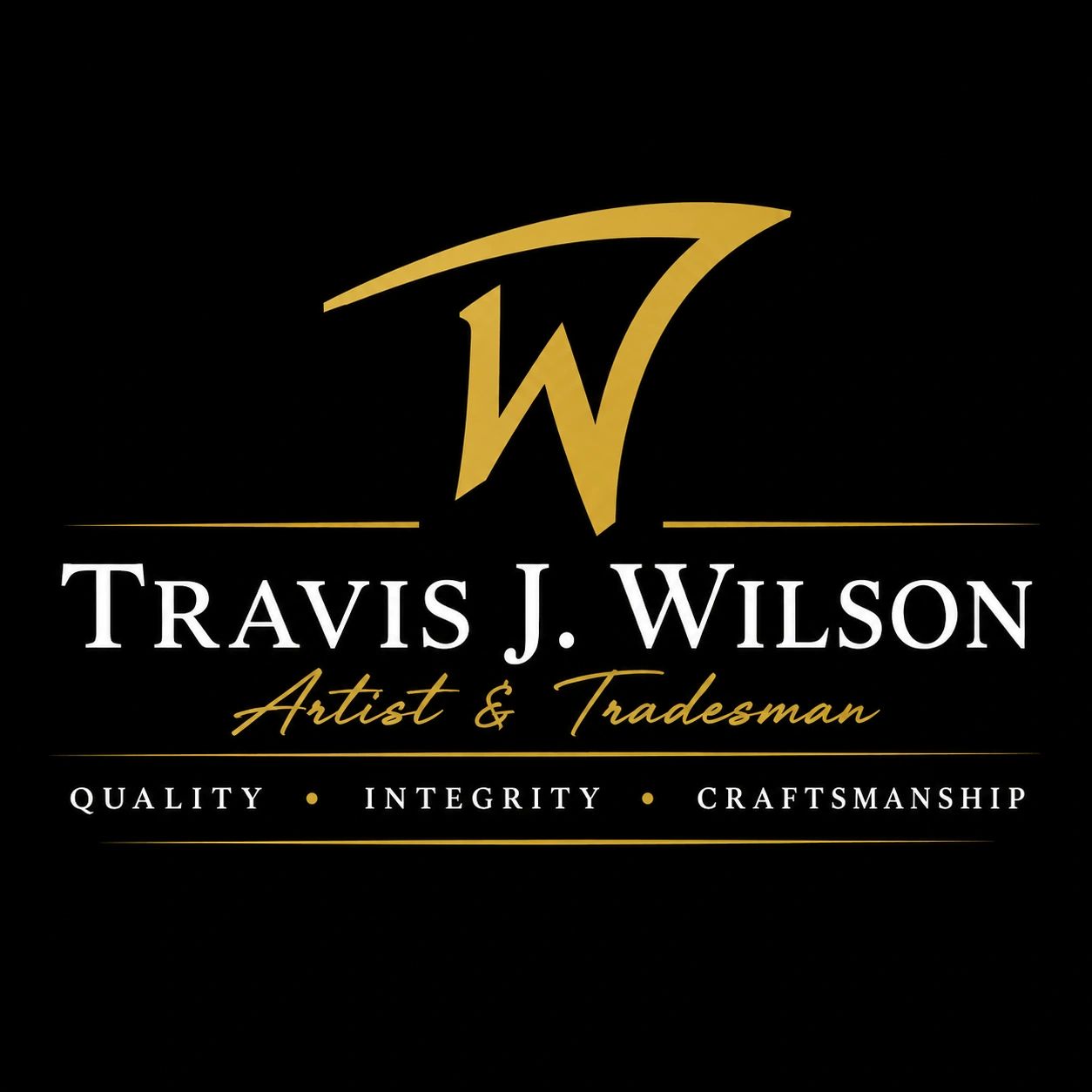 Travis J. Wilson Artist & Tradesman official logo for residential home services, turning the place y