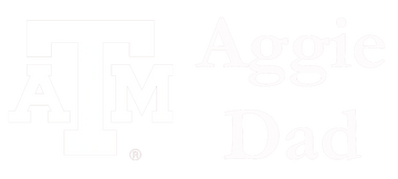 White Block ATM with Aggie Dad sticker decal