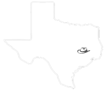 Texas with a Cowboy hat and Aggieland Texas