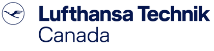 Logo of Lufthansa Technik Canada with blue text and a circular emblem.