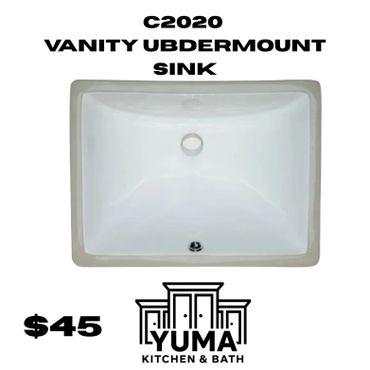 C2020 vanity undermount sink priced at $45 from Yuma Kitchen & Bath.