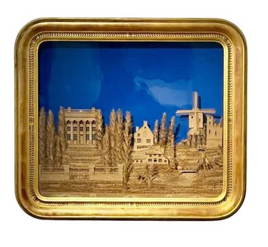 American 19th Century  Folk Art Framed East Hampton Diorama