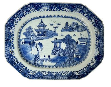 Chinese Export Blue And White Platter