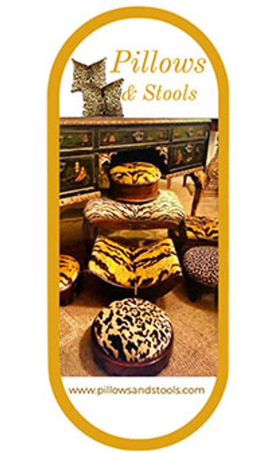 Reupholstering tiger print foot stools - Diana Elizabeth