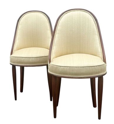 Art Deco Chairs In Scalamandre Silk Fabric