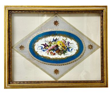 Framed French Porcelain Fragment