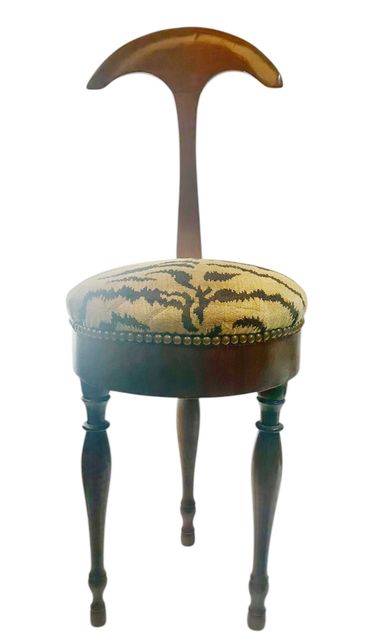 Gio Ponti Italian Tri-Legged Chair with Scalamandré Tiger Velvet