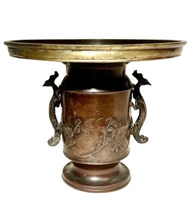 Japanese Early Bronze Usabata Flower Holder 
