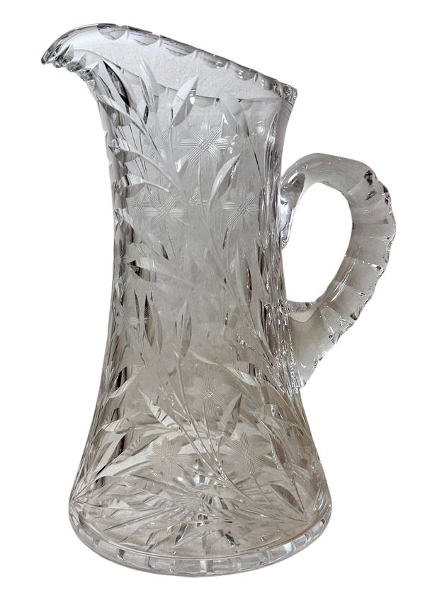 19th Century American Brilliant Cut Glass Water Pitcher