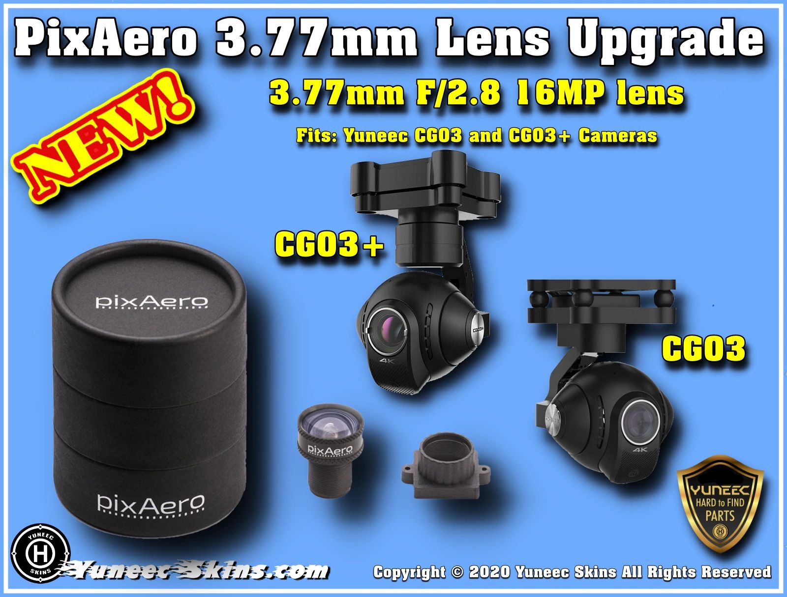 YI 4K / 4k+ no distortion 4.2mm PIXAERO DUO lens for YI manual focus 