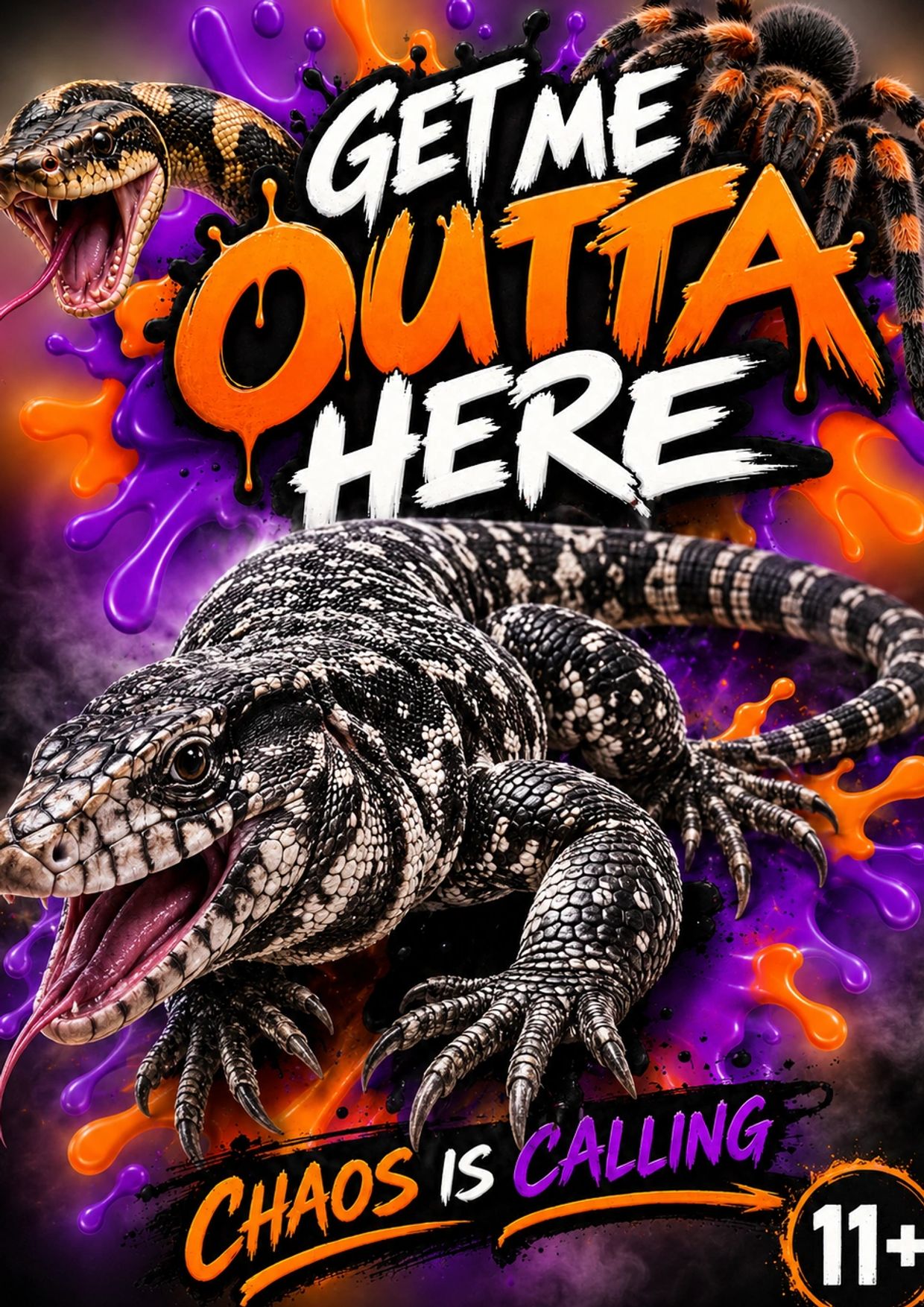 Get me outta here with scary reptiles and chaos.