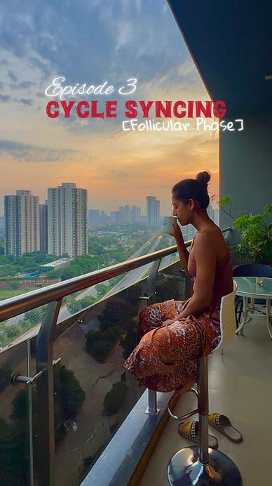 Follicular phase visuals showing rising energy and light strength training.