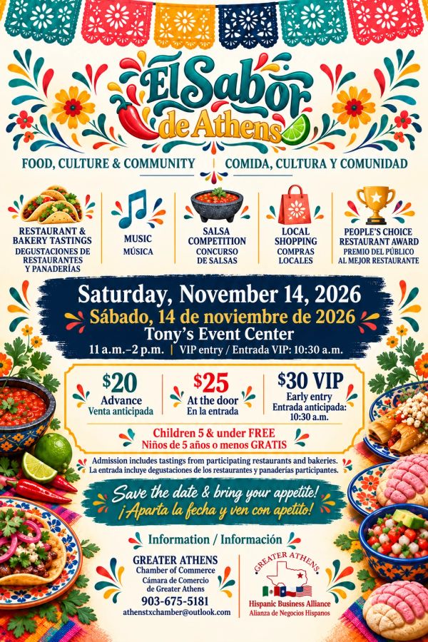 El Sabor de Athens food and culture event on November 14, 2026.