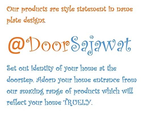 Doorsajawat Wooden Name Plate For Home Entrance Home Door Outdoor Wall Hanging Customized And Personalized With