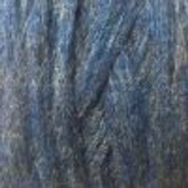 Close-up of blue wool yarn with subtle color variations.