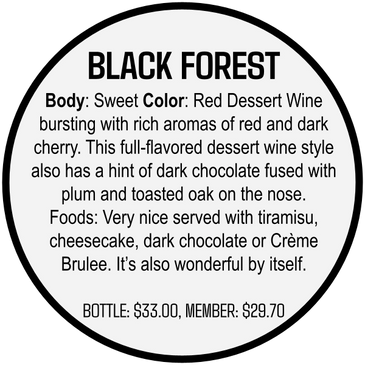 Dessert Wine bursting with rich aromas of red and dark cherry. 