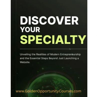 Book cover titled Discover Your Specialty about entrepreneurship.