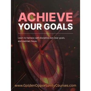 Motivational poster with a dartboard and achieving goals message.