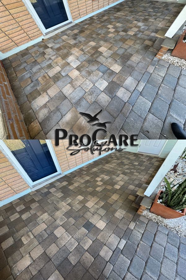 Luxury driveway paver restoration.