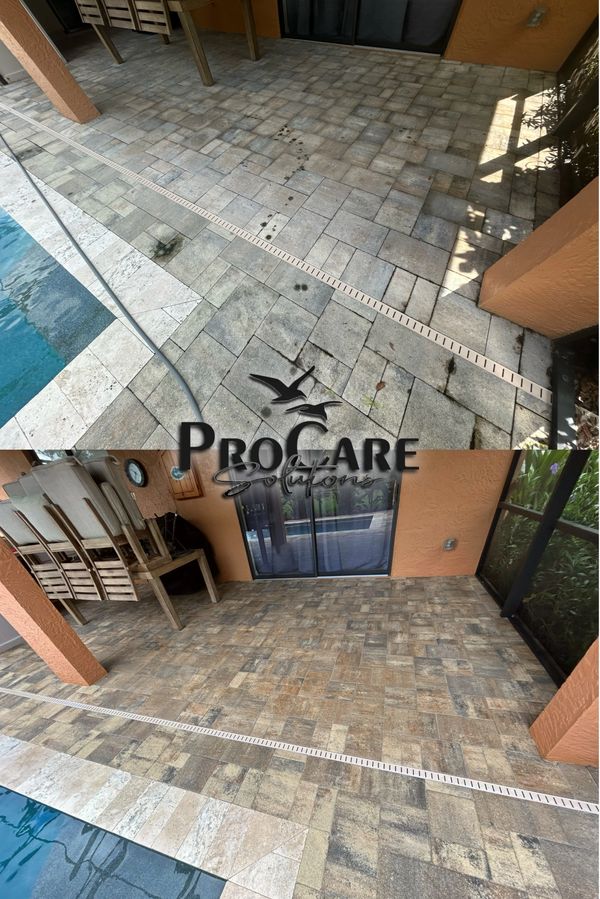 Brick paver sealing in Plantation Bay. 
