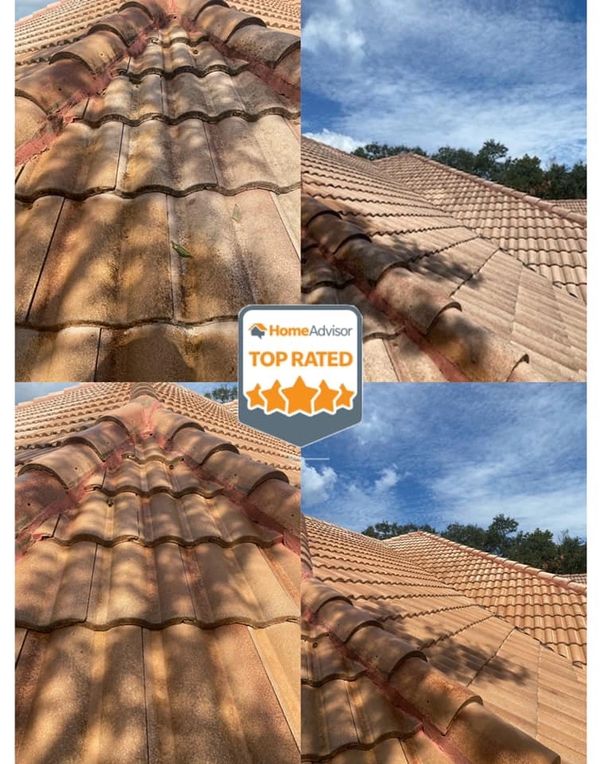 Roof soft washing in St. Augustine for a cleaner, longer lasting roof.