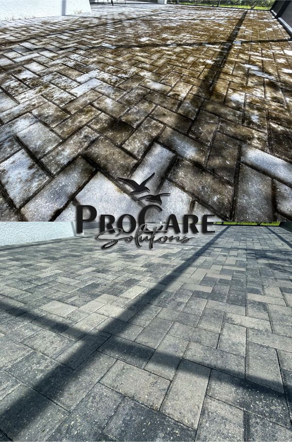 Custom paver sealing in LPGA Daytona.