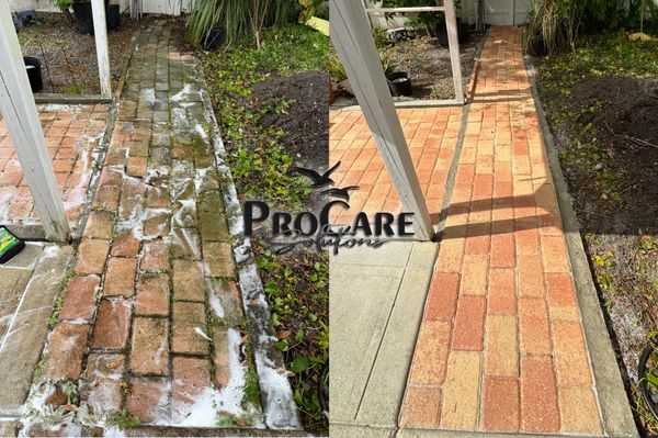 Brick paver sealing in Palm Coast, FL.