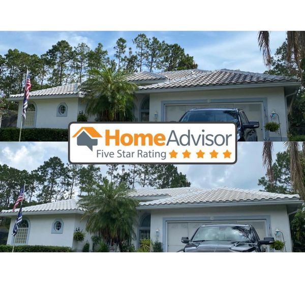 Roof soft washing in Palm Coast that protects your investment.