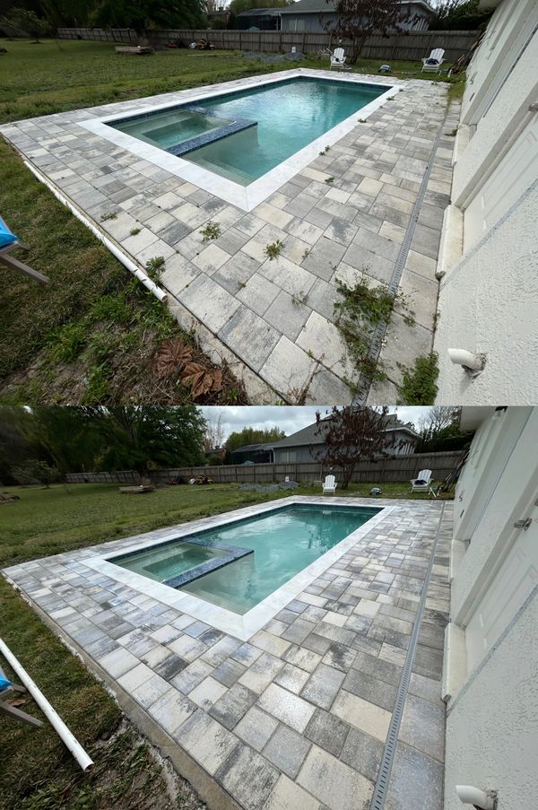 Pool deck paver sealing in Hammock Beach.