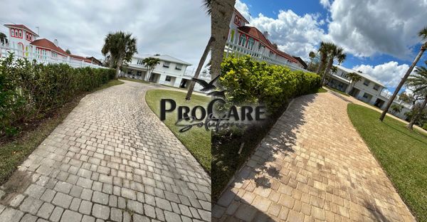 Rich color enhancing paver sealing.