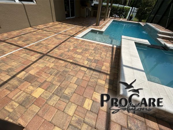 Pool deck color enhancement.