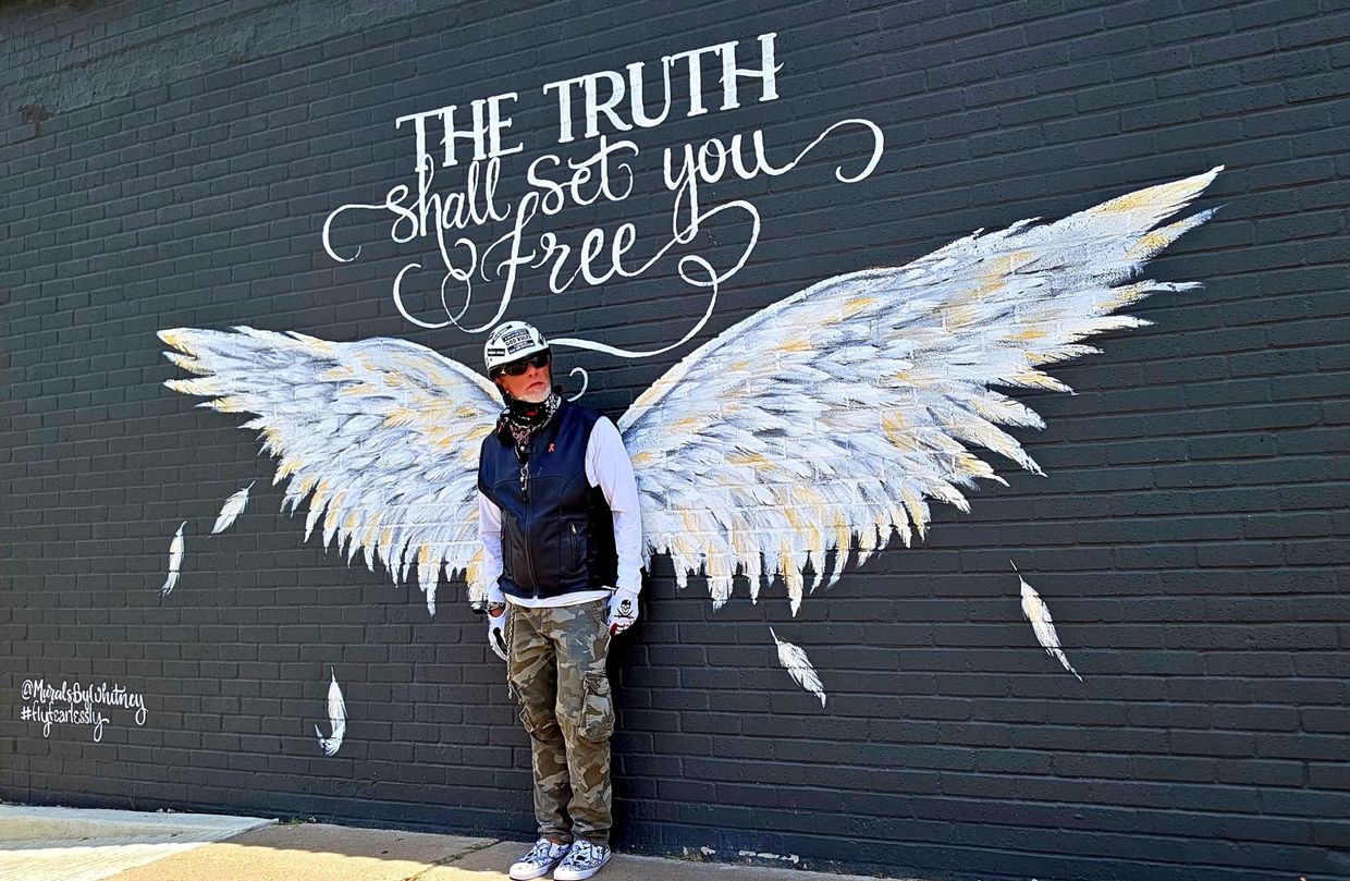 HIV AIDS long term survivor 80s Bob Bowers activist Houston Texas The Truth Shall Set You Free mural