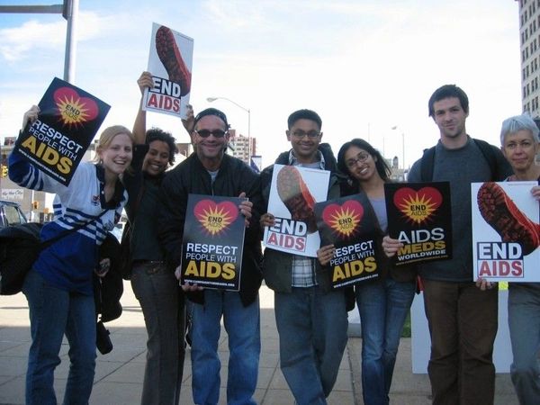 AIDS activist Bob Bowers with fellow HIV/AIDS activists in Pittsburgh PA