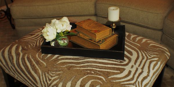 Custom Ottoman for Sarah!  A great statement piece for her new media room!