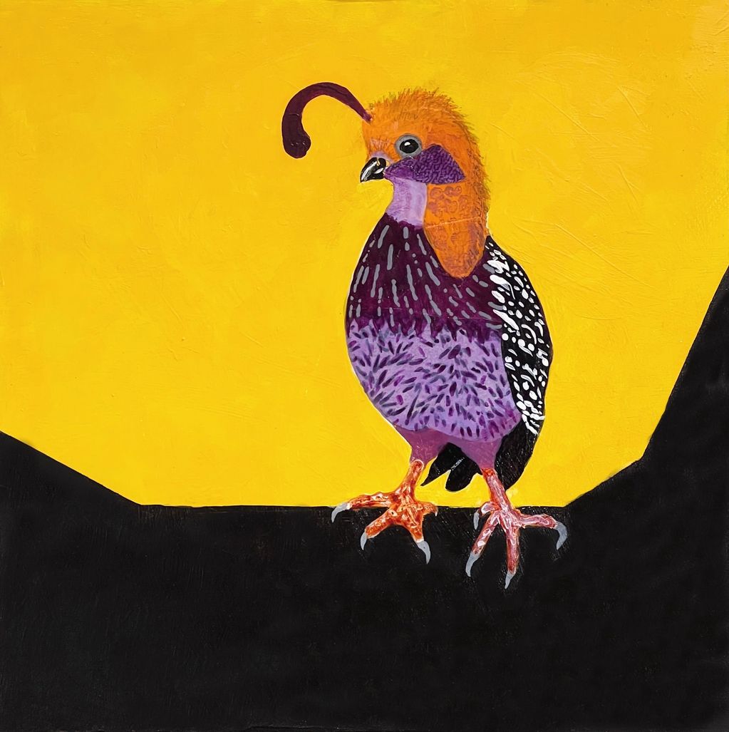 Bird painting quail nature painting