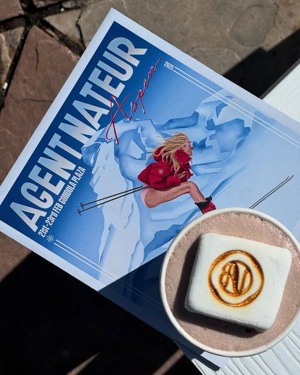Collagen Hot Chocolate Cart at base of Aspen Ski Mountain.