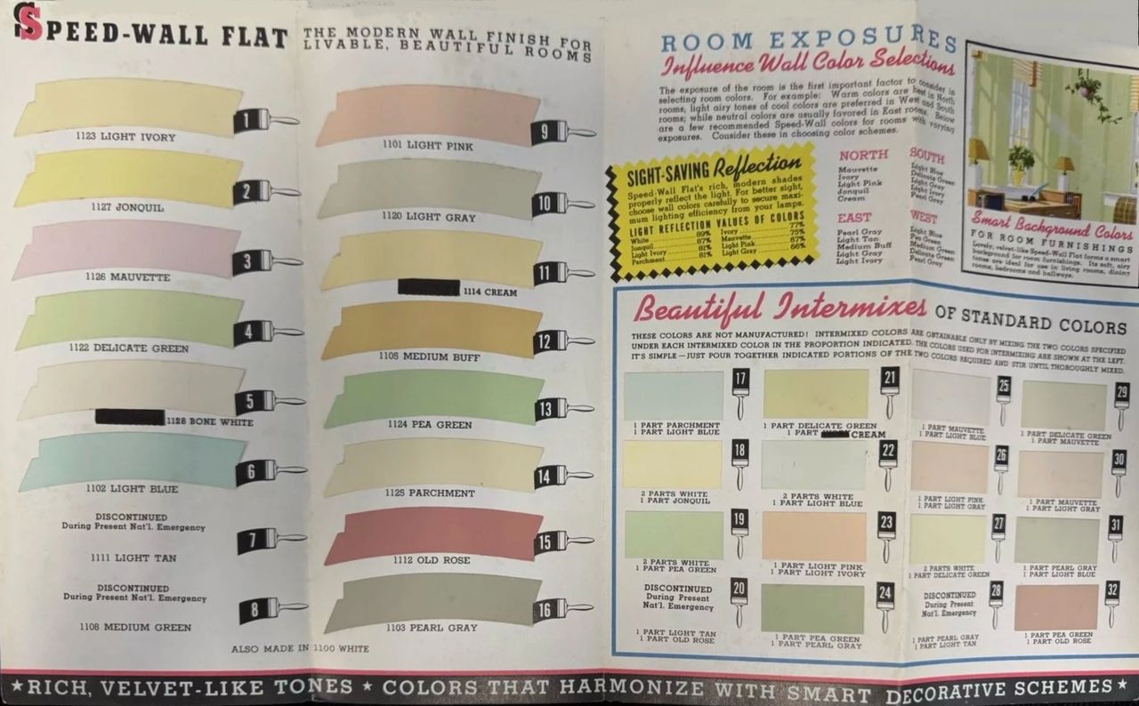 Glidden 1940 House Paint Color Chart