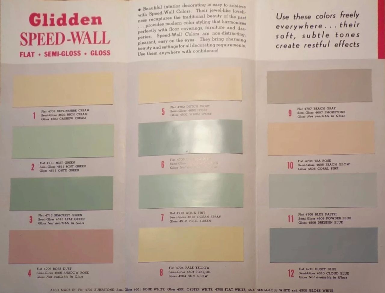 Glidden 1949 Interior Color Chart. Glidden 1949 Interior Color Chart.