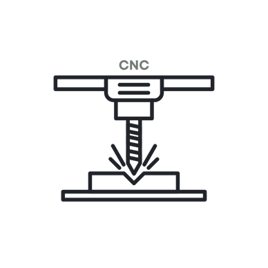 Icon of a laser cutting machine engraving material.
