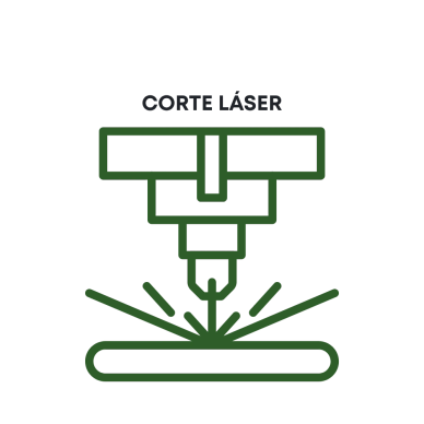 Icon of a green CO2 laser cutting through a surface.