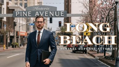 Long Beach Criminal Attorney stands in the Pine street in Long Beach.