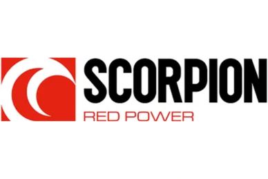 Scorpion Red Power logo with red and black design.