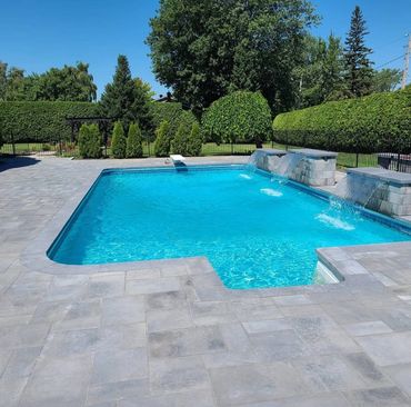 Custom pool waterfall installation