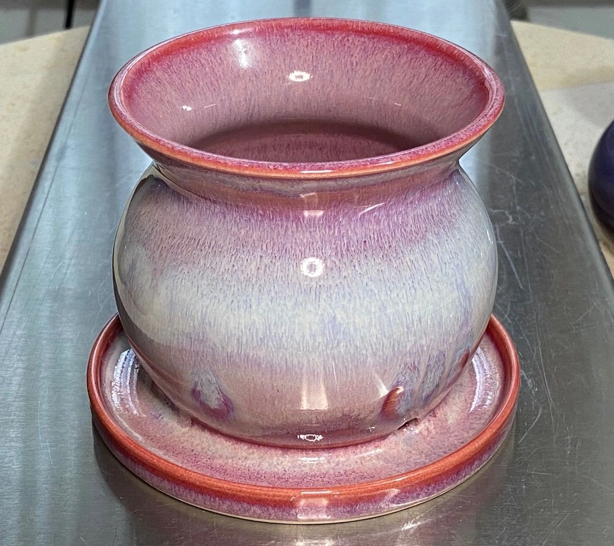 One Piece Planter In Drippy Misty Pinks